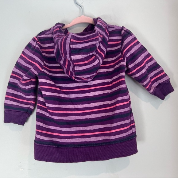 Disney Baby Winnie the Pooh Purple Striped Vinyl Graphic Hoodie Sweatshirt 12-18 - Picture 3 of 5